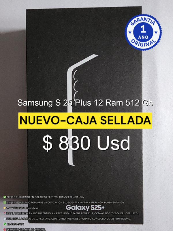 Samsung S 25 Plus 12 Ram 512 Gb Dual Sim Fisica