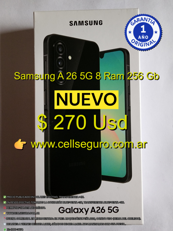 Samsung A 26 5G 8 Ram 256 Gb